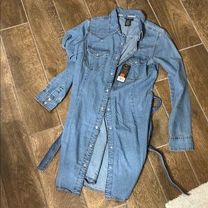 Wrangler Blue Denim Longline Jacket